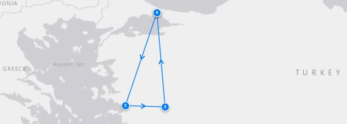 Istanbul And Ephesus route map